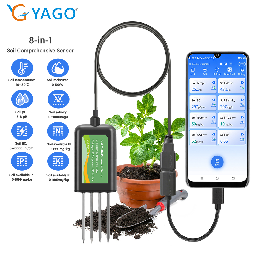 Precision Farming Smart Agriculture - YAGO Bodensensor 8-in-1 für die Landwirtschaft